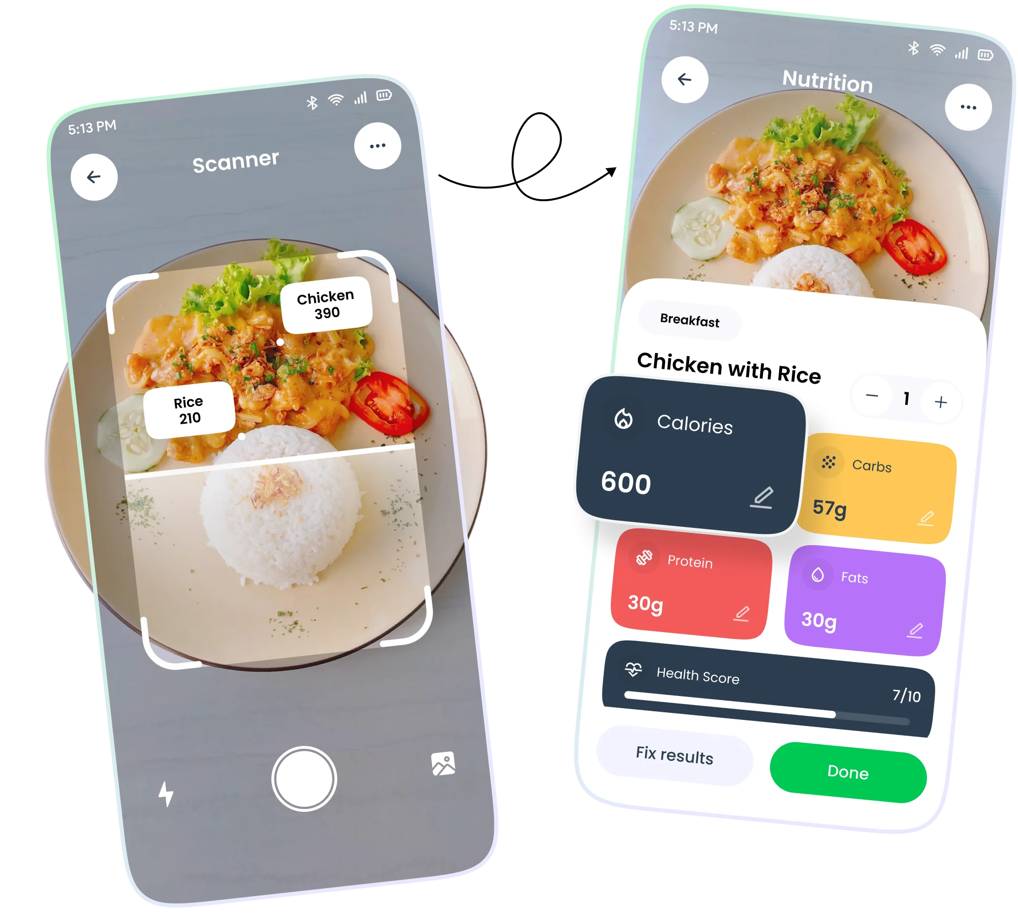AiFitScan app – calorie, water and weight tracker with AI meal scan